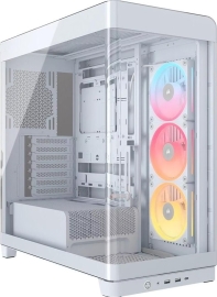 Corsair FRAME 4500X LX-R RGB LINK Panoramic Glass Mid-Tower PC Case White: up to 460mm GPU, 360mm radiators, rich I/O, and versatile fan/rad mounts CC-9011317-WW