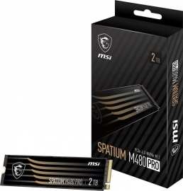 MSI SPATIUM M480 PRO PCIe 4.0 NVMe M.2 2TB SSD, 2GB DDR4, Sequential Read up to 7400MB/s, Sequential Write up to 7000MB/s, 1400 TBW, 5 Year Warranty SPATIUM M480 PRO PCIe 4.0 NVMe M.2 2TB
