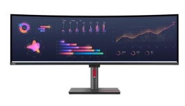LENOVO ThinkVision P49W-30 49" Dual QHD Curve Monitor IPS 5K 5120x2160 21:9 Height Adjustable Tilt Swivel DP HDMI TBT4 USB-C Hub USB-B LAN Audio VESA 63DBRAR1AU