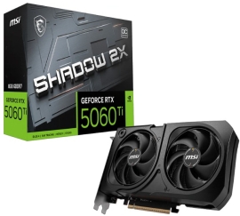 MSI nVidia GeForce RTX 5060 Ti 8G SHADOW 2X OC PLUS, Boost: 2482 MHz, CUDA 8960 Units, 8GB GDDR7, HDMI™ x 1 (embargo) GeForce RTX 5060 Ti 8G SHADOW 2X OC PLUS