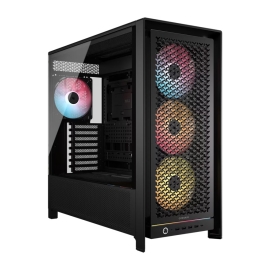 Corsair FRAME 5000D RS ARGB High-Airflow Mid-Tower PC Case - Black, ATX, 450mm GPU, 175mm CPU cooler, 360mm rad, 4x RS140 ARGB, 1x USB-C 3.2 CC-9011309-WW