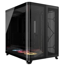 Corsair AIR 5400 RS-R ARGB Mid-Tower ATX Case - Black, Triple-Chamber, 360mm Rad Support, Glass Panels, USB-C, ATX/E-ATX, 2x SSD, 1x HDD CC-9011318-WW