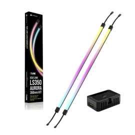 Corsair iCUE LINK LS350 Aurora RGB Light Strips - 350mm Kit – 350×10×10mm, magnetic mount, black, addressable LEDs CL-9011135-WW