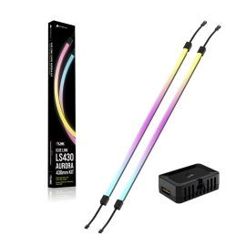 Corsair iCUE LINK LS430 Aurora RGB Light Strips - 430mm Kit – 430×10×10mm, magnetic mount, black, addressable LEDs CL-9011136-WW