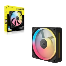 Corsair iCUE LINK LX120‑R RGB 120 mm PWM Reverse Fan Expansion Single Pack – Black: 66.7 CFM, 2400 RPM, 37.7 dBA, 0.4 A,Static Pressure, Magnetic Dome CO-9051049-WW