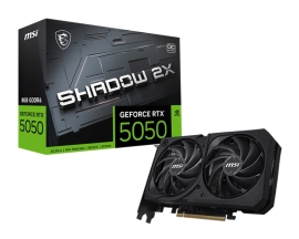 MSI nVidia GeForce RTX 5050 8G SHADOW 2X OC, Boost: 2602 MHz, CUDA 2560 Units, 8GB GDDR6, HDMI™ x 1 (embargo) GeForce RTX 5050 8G SHADOW 2X OC