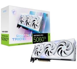 MSI nVidia GeForce RTX™ 5060 Ti 16G GAMING TRIO OC WHITE, PCI Express® Gen 5x16, Boost: 2647 MHz, CUDA 4608 Units, 16GB GDDR7, HDMI™ x 1 GeForce RTX 5060 Ti 16G GAMING TRIO OC WHITE