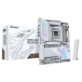Gigabyte X870E A PRO X3D ICE: AM5, DDR5 256GB, ALC1220, 5GbE LAN, Q-Flash, Smart Backup, GCC, ATX, Win11, Ryzen 7000 9000