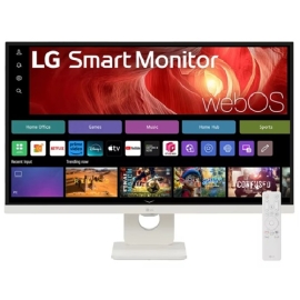 LG 27' 4K UHD IPS Smart Monitor: 3840 2160 (4K UHD), 5 ?ms response time, 60Hz refresh, ~400 ?nit brightness, USB ?C / HDR400, height/tilt pivot stand
