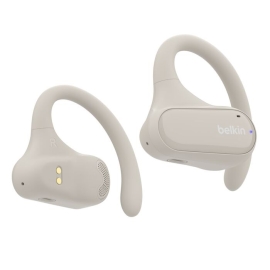 Belkin SoundForm ClearFit New Open-Ear Wireless Earbuds - White (AUC013btSA), Bluetooth 5.3 Pairing, IPX5-Rated, 14.2mm Drivers, 2 Years Warranty