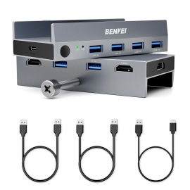 BENFEI 000355GY USB 3.0 HDMI KVM Switch(8K@60Hz) with 4 USB 3.0 Ports for 2 Computers Sharing Monitor Keyboard Mouse