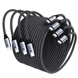 BENFEI 000382GY-4P USB C Fast Charging 60W Cable, 4-Pack(3.3ft/1M x 2 + /6.6ft/2M x 2) Nylon Braided Cable for I-phone 15/16/17 and Samsung / Google phone.