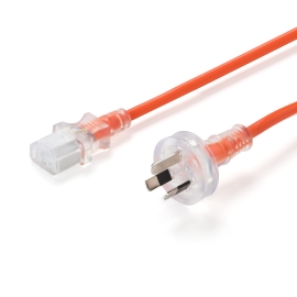 4cabling 0.5m Medical IEC C13 to 10A Mains Power Cord | Orange - 011.180.1800