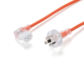 4cabling 5m Medical IEC Right Angled C13 to 10A Mains Power Cord | Orange