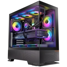 OKINOS Aqua 6 infinity Mid Tower ATX case, tempered glass, USB-C 10Gbps, 435mm GPU, 175mm CPU, 360mm radiator, ATX/mATX/ITX support, steel build RGB Aqua 6 infinity