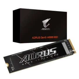 Gigabyte AORUS Gen5 14000 SSD 1TB PCIe5x4 NVMe2.0 M.2 3D TLC LPDDR4 2GB 13600/10200MB/s 80×22×3.5mm MTBF1.6M 11.5W 5yr/700TBW SSD AG514K1TB M2 1TB 1.0
