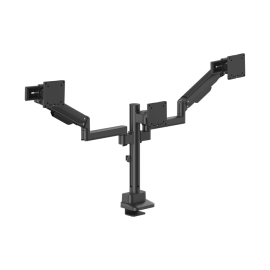 Brateck Modular Mechanical Spring Triple Monitor Arm with Sliders 17"-27" Monitor Weight Capacity (per flat screen):11kg, VESA: 75x75,100x100(Black) LDT86S-C034S-BLK