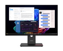 LENOVO ThinkVision T27UD-40 27" UHD USB-C Dock Monitor 4K 3840x2160 16:9 Height Adjustable Tilt Swivel Pivot 100W PD 3xUSB3.2 Hub LAN DP HDMI VESA 3yr 64AFGAR2AU