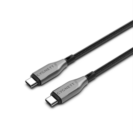 Cygnett Armoured Braided USB-C to USB-C (2.0) Cable (0.5M) - Black (CY4673PCTYC), 5A/100W, 480Mbps, Turbo Charge, Best for Laptop, 5 Years Warranty CY4673PCTYC