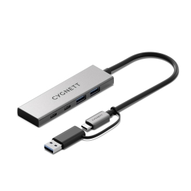 Cygnett Unite 4-in-1 USB-C to USB-C & USB-A Hub- White (CY5389CYHUB),2x USB-C, 2x USB-A, 10Gbps Transfer, USB-C to USB-A Adapter, 2 Years Warranty CY5389CYHUB