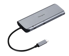 Targus Dual Video Mobile Dock with 140W EPR Pass-Thru USB-C 3.2 Ethernet 2xHDMI 2x USB-A 2xUSB-C Silver USB-C with 140W PD 3Y WTY DOCK427GL