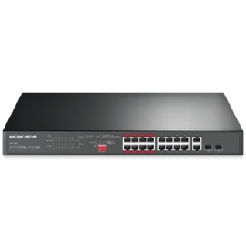 Tp-link Mercusys MS118CP 16-Port 10/100Mbps + 2-Port Gigabit Rackmount Switch with 16-Port PoE+ MS118CP