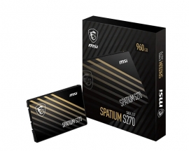MSI SPATIUM S270 SATA 2.5' 960GB, PHISON S11, 3D NAND, SATA III 6Gbps, Sequential Read up to 500MB/s, Sequential Write up to 450MB/s, 250 TBW, 5Y WTY