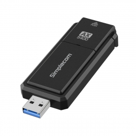 Simplecom NW812v2 AX5400 Tri-Band WiFi 6E USB Adapter, USB 3.2, AX5400, 2.4/5/6GHz, up to 2402Mbps, MU-MIMO, OFDMA, WPA3, foldable antenna