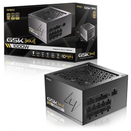 Antec GSK1000 AU, ATX 12V 3.1, 1000W, Full-Modular, 80 Plus Gold, 120mm FDB fan, 100–240V, OCP/OVP/UVP/SCP/OPP/OTP/SIP/NLO protection, 10yr wty GSK1000 AU
