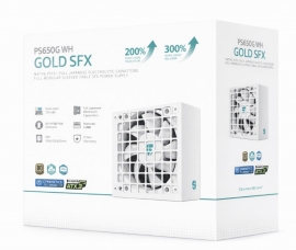 DeepCool PS650G WH 650W Gamer Storm SFX ,Full Japanese Electrolytic Capacitors, Cybenetics Platinum /PPLP Gold, Fluid Dynamic Bearing R-PS650G-FE0W-JGAU