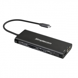 Simplecom CHT814 14-in-1 USB-C 4K Triple Display MST Docking Station with Dual HDMI DP CHT814