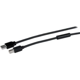 StarTech.com 15m / 50 Ft Active USB 2.0 A To B Cable - M/M - Cable For Notebook, Hard Drive, Keyboard/Mouse, Printer, Mac, Modem - First End: 1 X 4-pin USB 2.0 Type A - Male - Second End: 1 X 4-pin USB 2.0 Type B - Male - 480 Mbit/s - Shielding - 24 Awg