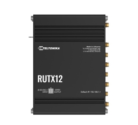 Teltonika RUTX12 Dual Lte Cat 6 Industrial Cellular Router, Dual Sim CAT6 4G Lte Router/Firewall With Dual Band WiFi 5, Psu Included RUTX12000200/RUTX12200200