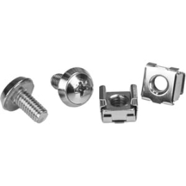 StarTech.com Rack Screws - 20 Pack - Installation Tool - 12 Mm M6 Screws - M6 Nuts - Cabinet Mounting Screws And Cage Nuts - Rack Screw, Cage Nut - 12 Mm - Silver - 20 / Pack CABSCRWM620