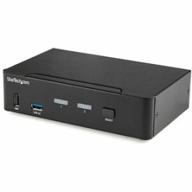2 Port DisplayPort Kvm Switch - 4K 60Hz - Single Display - Dual Port UHD DP 1.2 USB Kvm Switch With Integrated USB 3.0 Hub & Audio - Dell HP Apple Lenovo - Taa Compliant (SV231DPU34K) SV231DPU34K