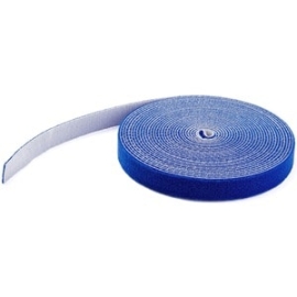 25ft Hook And Loop Roll - Cut-to-Size Reusable Cable Ties - Bulk Industrial Wire Fastener Tape /Adjustable Fabric Wraps Blue / Resuable Self Gripping Cable Management Straps (HKLP25BL) HKLP25BL