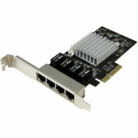 StarTech.com Gigabit Ethernet Card For Computer - 10/100/1000Base-T - Plug-in Card - PCI Express X4 - 4 Port(s) - 4 - Twisted Pair ST4000SPEXI