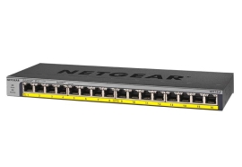 Netgear 16-Port PoE/PoE+ Gigabit Ethernet Unmanaged Switch With 76W PoE Budget, Rack-mount Or Wall-mount (GS116LP) GS116LP-100AJS