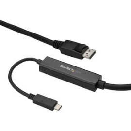 StarTech.com 9.8ft/3m USB C To DisplayPort 1.2 Cable 4K 60Hz - USB Type-C To DP Video Adapter Monitor Cable HBR2 - TB3 Compatible - Black - Cable For Chromebook, Projector, MacBook, Workstation, MacBook Pro, IPad Pro - First End: 1 X 24-pin USB 3.1 (Gen