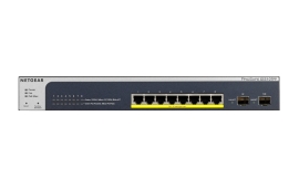 Netgear ProSAFE 8-Port Gigabit PoE+ Smart Managed Switch With 2 Sfp (190W), With Fan GS510TPP-100AJS