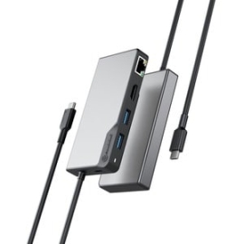 Alogic USB-C Fusion Alpha 5-in-1 Hub 1 X HDMI 4K60Hz 2 X USB-A USB 3.0 1 X Gigabit Ethernet 1 X USB-C Data Pd - Space Grey UCFUPRGEV2-SGR