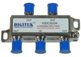 4cabling 4 Way Splitter F Type 5-2400mhz All Ports Power Pass (foxtel Approved) 10dcs204
