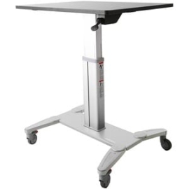 StarTech.com Mobile Standing Desk - Portable Sit-Stand Ergonomic Height Adjustable Cart On Wheels - Rolling Computer/Laptop Workstation - Sit-stand Cart Is Easily Movable; Stable Base With Lockable Wheels - Mobile Standing Desk W/large 24x31.5in Surface