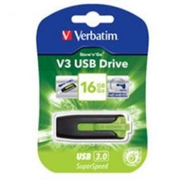 Verbatim 16gb Usb3 Green V3, Store"n"go Thumbdrive 49177