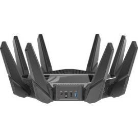 Asus ROG Rapture GT-AXE16000 Wi-Fi 6E IEEE 802.11ax Ethernet Wireless Router - Quad Band - 2.40 GHz ISM Band - 6 GHz UNII Band - 8 x Antenna(8 x External) - 1.95 GB/s Wireless Speed - 4 x Network Port - 3 x Broadband Port - USB - 10 Gigabit Ethernet - GT-