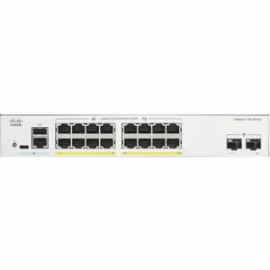 Cisco Catalyst 1300 C1300-16P-2G 16 Ports Manageable Ethernet Switch - Gigabit Ethernet - 1000Base-X, 10/100/1000Base-T - 3 Layer Supported - Modular - 2 SFP Slots - 154.50 W Power Consumption - 120 W PoE Budget - Optical Fiber, Twisted Pair - PoE Por C13