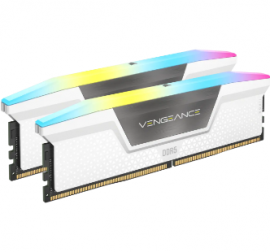 CORSAIR VENGEANCE RGB DDR5, 6200MHz 32GB 2x16GB DIMM, Unbuffered, 36-39-39-76, STD PMIC, XMP 3.0, White Heatspreader, Black PCB, 1.3V CMH32GX5M2B6200C36W