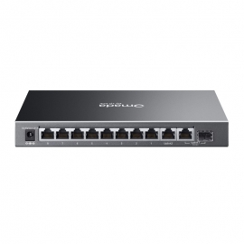 TP-LINK OMADA 10-PORT EASY MANAGED GIGABIT SWITCH, POE+(8), SFP(1), GbE(1), 123W, 5YR ES210GP