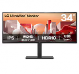 Lg 34" ULTRAWIDE,HDR10,IPS,21:9,UWQHD(3440x1440),5ms,60Hz,HDMI(2.0)x2,DP(1.4),USB-C(90W),RJ-45,KVM,PBP,TILT,HEIGHT,SWIVEL,SPK(5Wx2),VESA100x100,3YR WTY 34BA75QE-B
