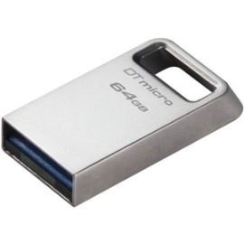 Kingston DataTraveler Micro DTMC3G2 64 Gb USB 3.2 (Gen 1) Type A Flash Drive - Silver - 200 MB/s Read Speed DTMC3G2/64GB